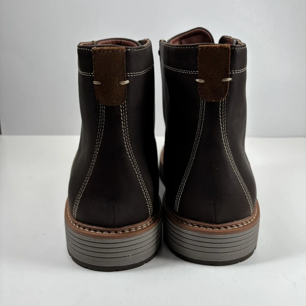 Johnston & Murphy Upton Lug Men's US‎ 13M Brown Oiled Leather Plain Toe Boots